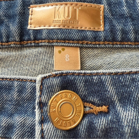 KUT from the Kloth Jane High Rise Cut Off Blue Jean Shorts Women’s 8 Distressed - Picture 2 of 9